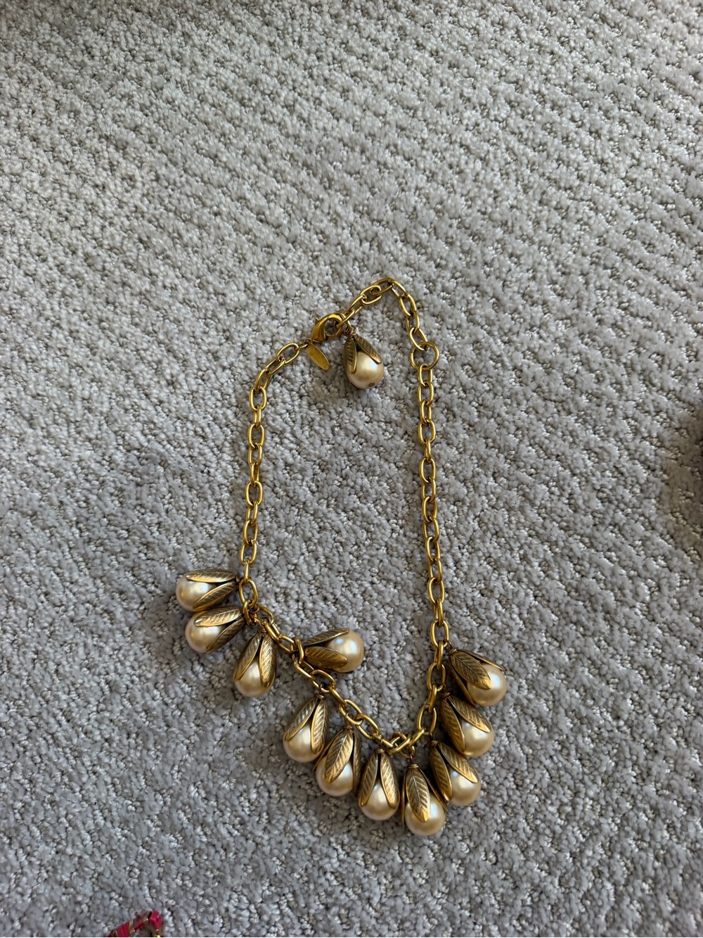 Gold Teardrop Charm Necklace - Women's Fashion Jewelry
